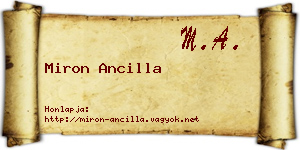 Miron Ancilla névjegykártya